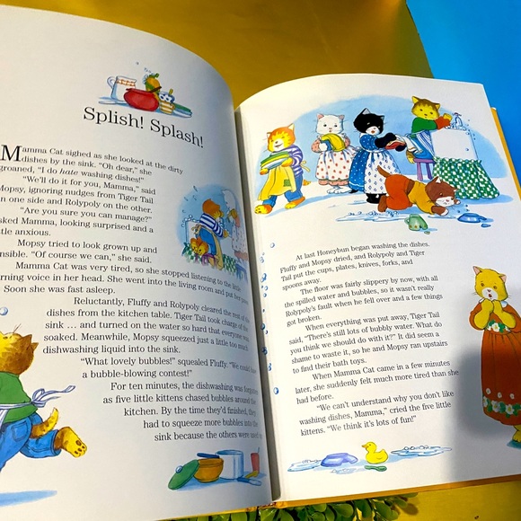 5 MINUTE KITTEN TALES VTG 90s HARDCOVER BOOK & DUST JACKET 80p 12”x9.5” LIKE NEW - Picture 12 of 16